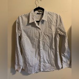 White and black pattern long sleeve button up